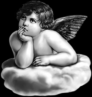 ангелок на облачке - картинки для гравировки